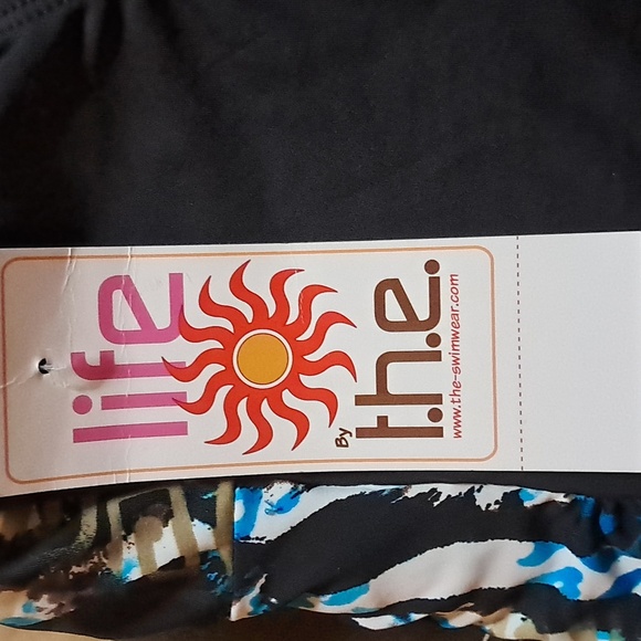 Life By T.H.E Blue and Black Patterned One Piece Swimsuit - Picture 10 of 10
